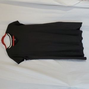 IsaacMizrahiLive black knit shift dress cap sleeves